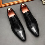 Men's Brogue Cap - Toe Derby: Stylish Wedding Formal Dress Shoesyes