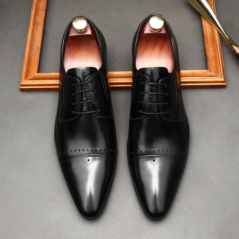 Men's Brogue Cap - Toe Derby: Stylish Wedding Formal Dress Shoesyes