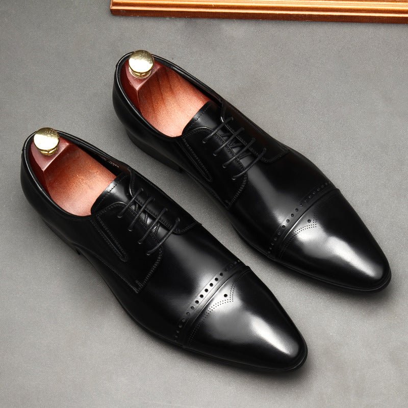 Men's Brogue Cap - Toe Derby: Stylish Wedding Formal Dress Shoesyes