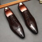 Men's Brogue Cap - Toe Derby: Stylish Wedding Formal Dress Shoesyes
