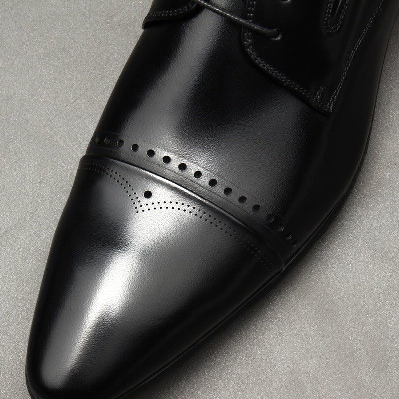 Men's Brogue Cap - Toe Derby: Stylish Wedding Formal Dress Shoesyes