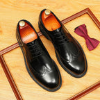 Men's Brogue Derby Dress Shoes: Fashion Chunky Sole Formal