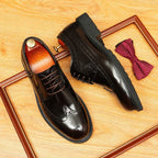 Men's Brogue Derby Dress Shoes: Fashion Chunky Sole Formal