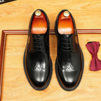 Men's Brogue Derby Dress Shoes: Fashion Chunky Sole Formal