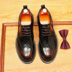 Men's Brogue Derby Dress Shoes: Fashion Chunky Wedding Derby