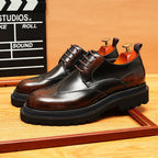 Men's Brogue Derby Dress Shoes: Fashion Chunky Wedding Derby
