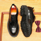 Men's Brogue Derby Dress Shoes: Fashion Chunky Wedding Derby