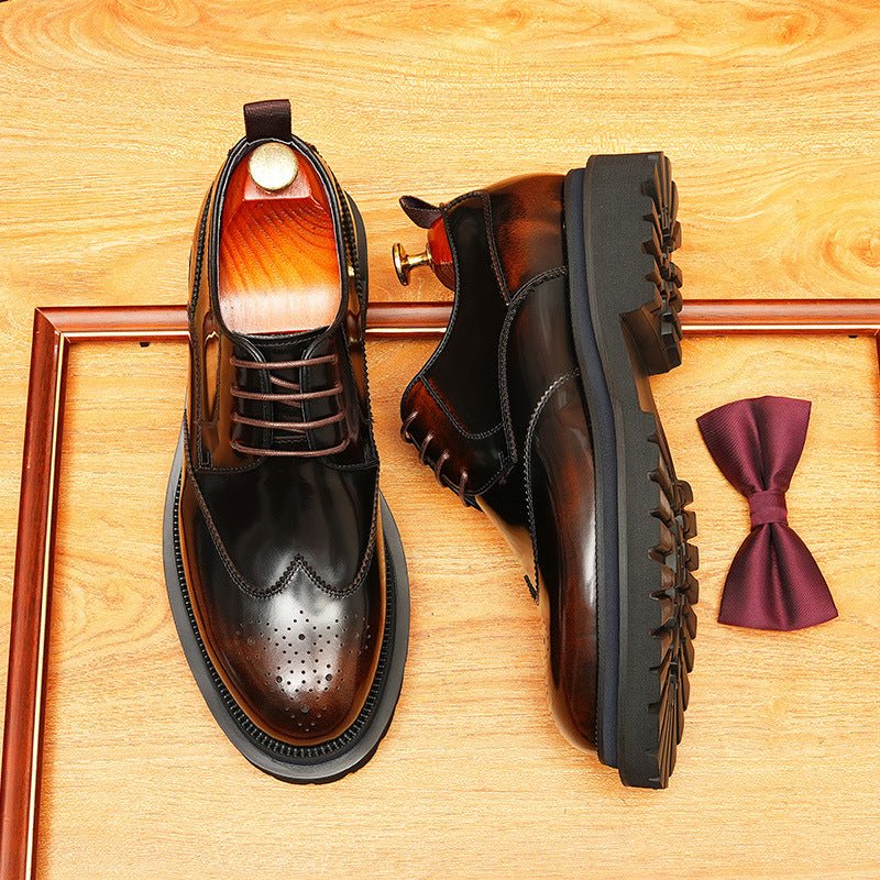 Men's Brogue Derby Dress Shoes: Fashion Chunky Wedding Derby