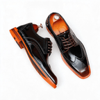Men's Brogue Derby Dress Shoes: Fashion Contrast Sole Formal