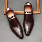 Men's Brogue Dress Shoes: Stylish Wingtip Pointed Toe Wedding Loafersyes