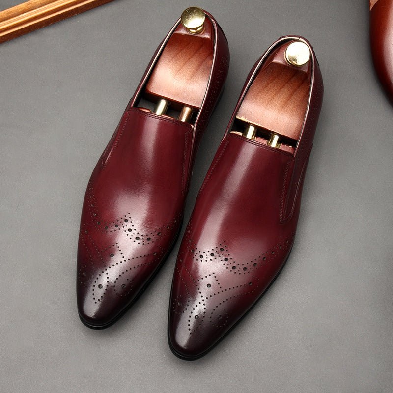 Men's Brogue Dress Shoes: Stylish Wingtip Pointed Toe Wedding Loafersyes