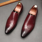 Men's Brogue Dress Shoes: Stylish Wingtip Pointed Toe Wedding Loafersyes