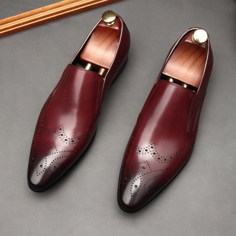 Men's Brogue Dress Shoes: Stylish Wingtip Pointed Toe Wedding Loafersyes