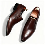 Men's Brogue Dress Shoes: Stylish Wingtip Pointed Toe Wedding Loafersyes