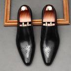 Men's Brogue Dress Shoes: Stylish Wingtip Pointed Toe Wedding Loafersyes