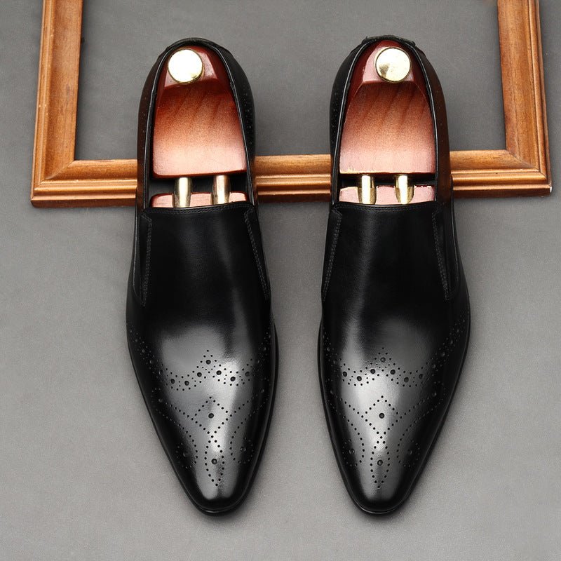Men's Brogue Dress Shoes: Stylish Wingtip Pointed Toe Wedding Loafersyes