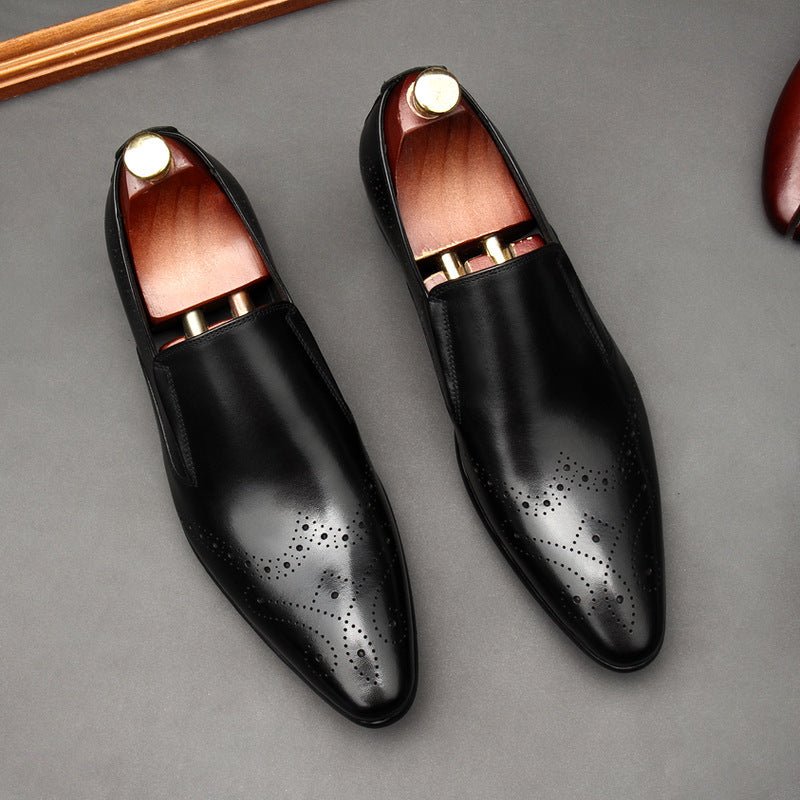 Men's Brogue Dress Shoes: Stylish Wingtip Pointed Toe Wedding Loafersyes