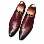 Men's Brogue Dress Shoes: Stylish Wingtip Pointed Toe Wedding Loafersyes