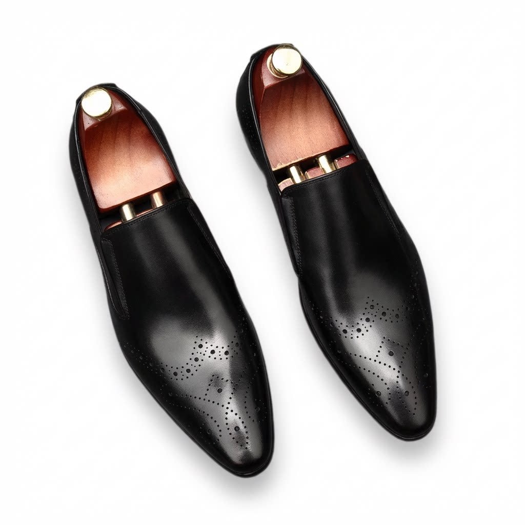 Men's Brogue Dress Shoes: Stylish Wingtip Pointed Toe Wedding Loafersyes
