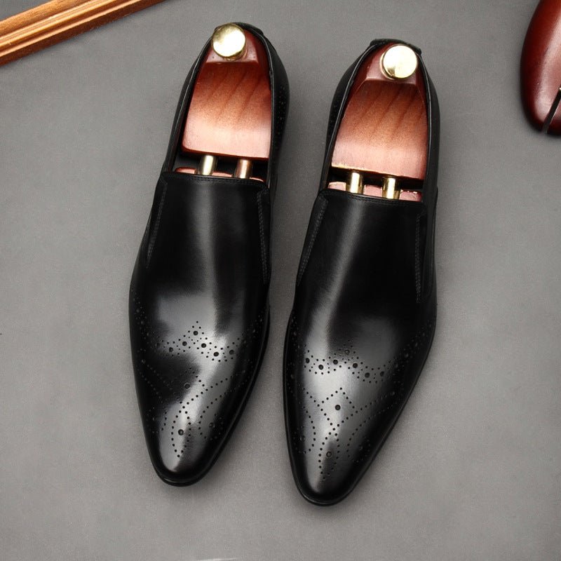 Men's Brogue Dress Shoes: Stylish Wingtip Pointed Toe Wedding Loafersyes