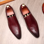 Men's Brogue Dress Shoes: Stylish Wingtip Wedding Slip - on Loafersyes
