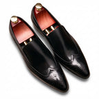 Men's Brogue Dress Shoes: Stylish Wingtip Wedding Slip - on Loafersyes
