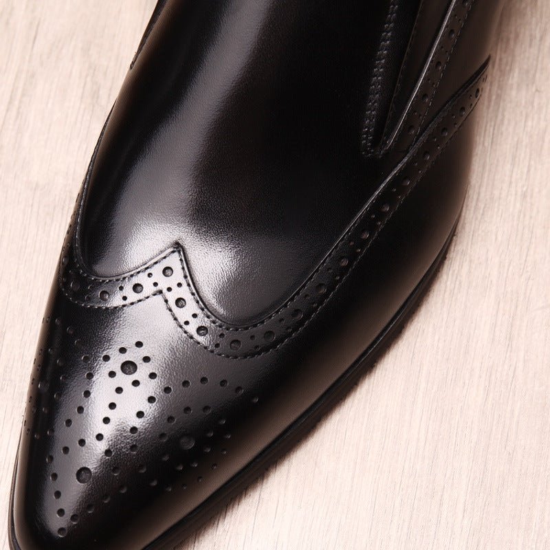 Men's Brogue Dress Shoes: Stylish Wingtip Wedding Slip - on Loafersyes