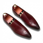 Men's Brogue Dress Shoes: Stylish Wingtip Wedding Slip - on Loafersyes