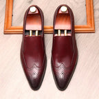 Men's Brogue Dress Shoes: Stylish Wingtip Wedding Slip - on Loafersyes