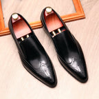Men's Brogue Dress Shoes: Stylish Wingtip Wedding Slip - on Loafersyes