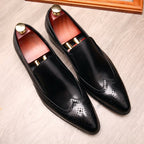 Men's Brogue Dress Shoes: Stylish Wingtip Wedding Slip - on Loafersyes