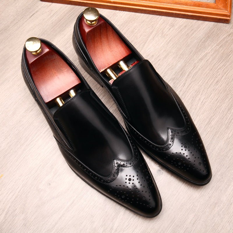 Men's Brogue Dress Shoes: Stylish Wingtip Wedding Slip - on Loafersyes