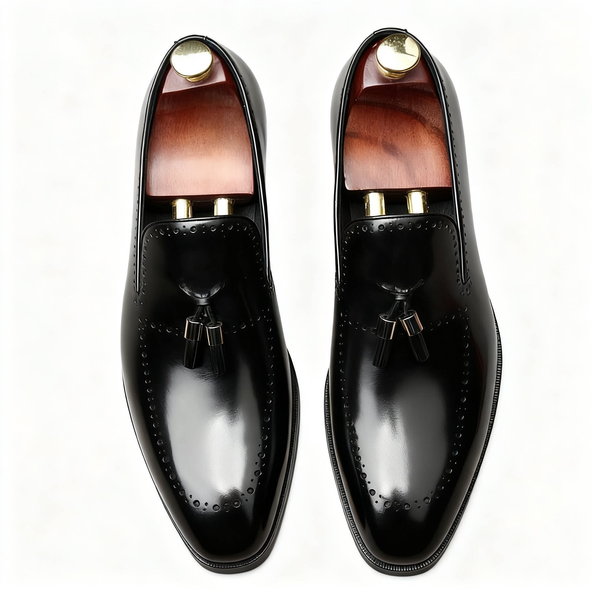Men's Brogue Tassel Loafers: Stylish Pointed Toe Wedding Dress Shoesyes