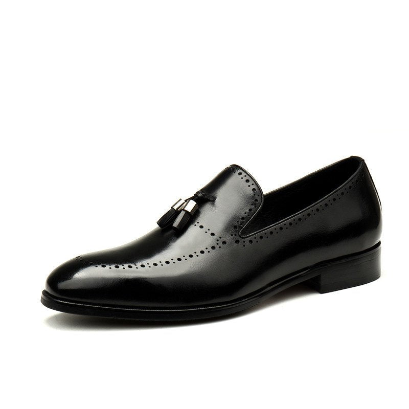 Men's Brogue Tassel Loafers: Stylish Pointed Toe Wedding Dress Shoesyes