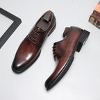 Men's Brushed Texture Derby Shoes: Stylish Wedding Formal Dress Shoesyes