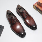 Men's Brushed Texture Derby Shoes: Stylish Wedding Formal Dress Shoesyes