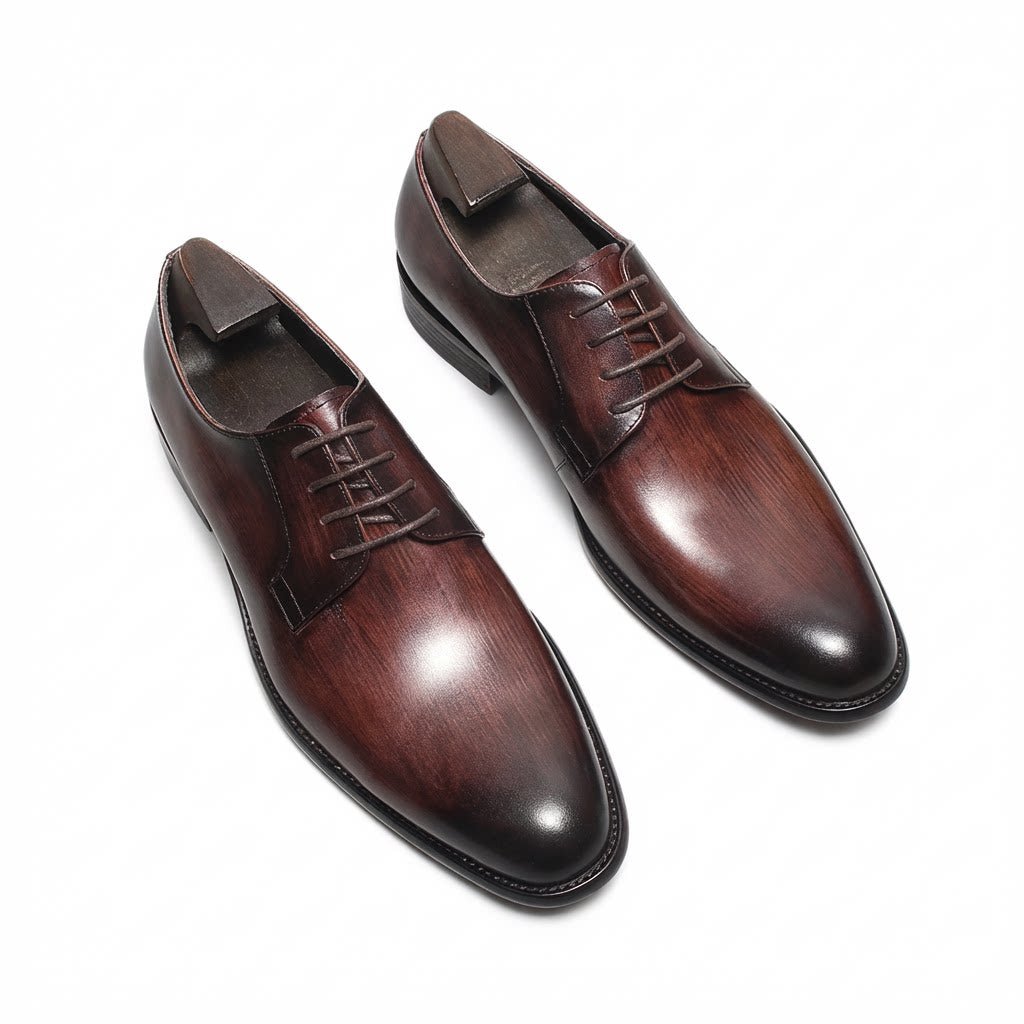 Men's Brushed Texture Derby Shoes: Stylish Wedding Formal Dress Shoesyes