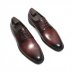 Men's Brushed Texture Derby Shoes: Stylish Wedding Formal Dress Shoesyes