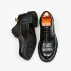 Men's Burnished Derby Shoes: Wingtip Leather Elevator Dress Shoes