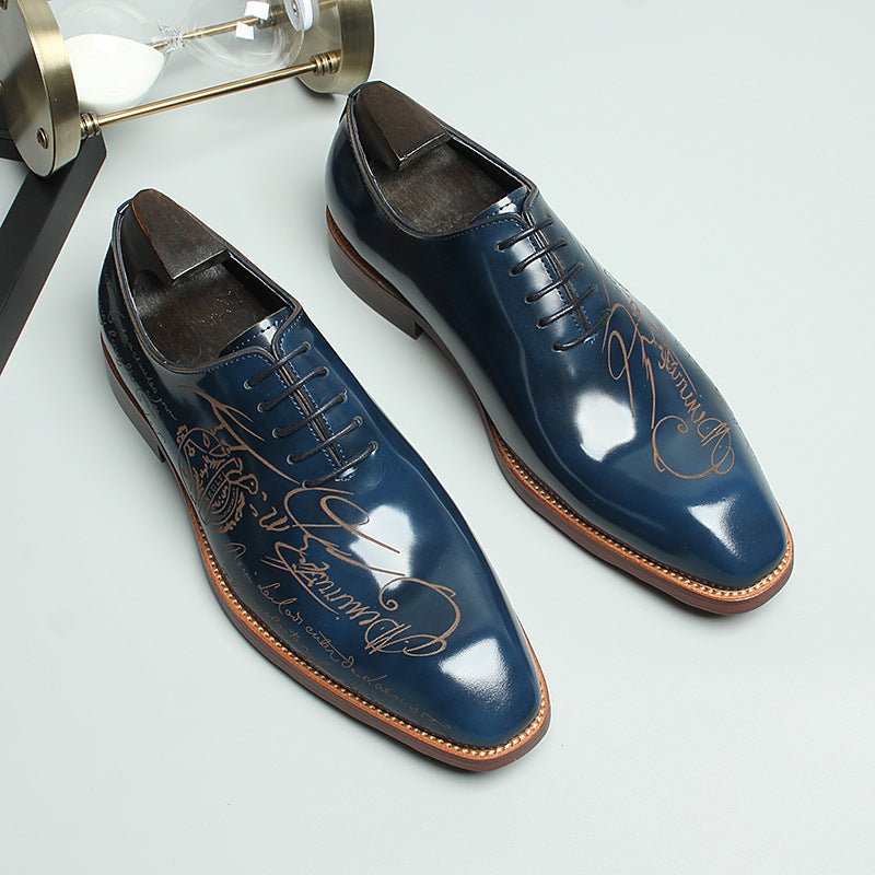 Men's Calligraphy Script Oxfords: Majestic Fashion Wedding Dress Shoesyes