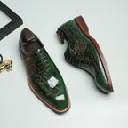 Men's Calligraphy Script Oxfords: Majestic Fashion Wedding Dress Shoesyes