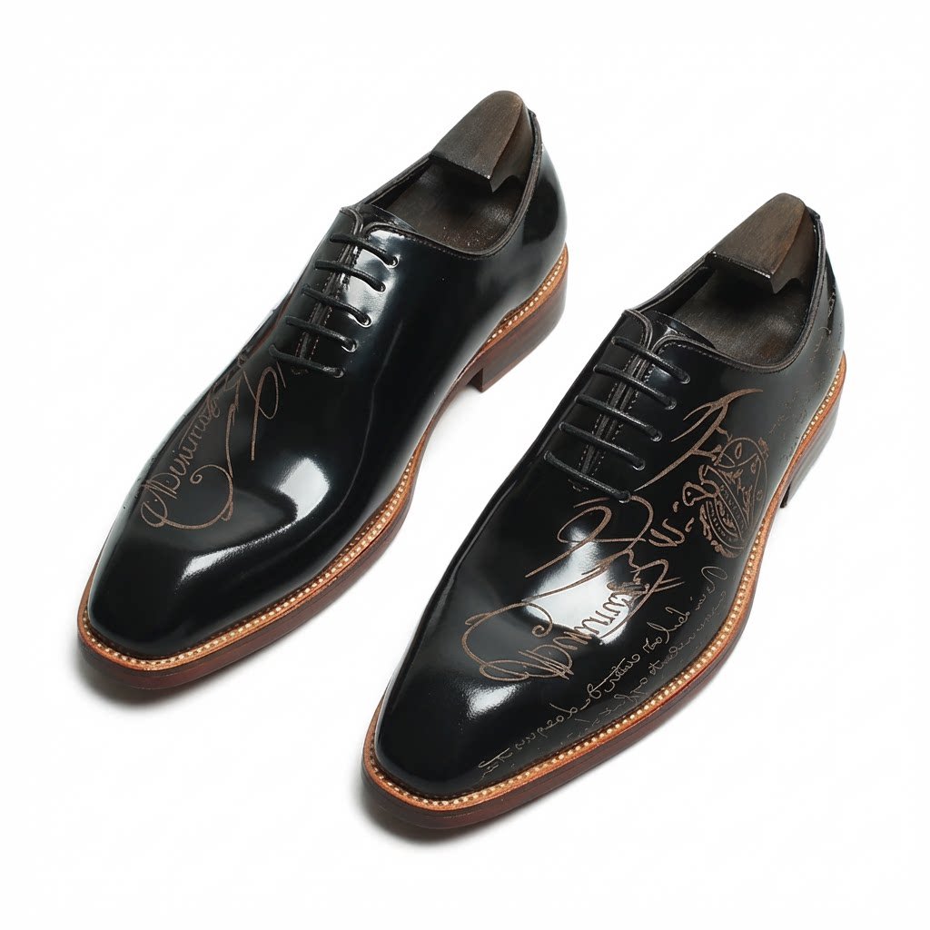 Men's Calligraphy Script Oxfords: Majestic Fashion Wedding Dress Shoesyes