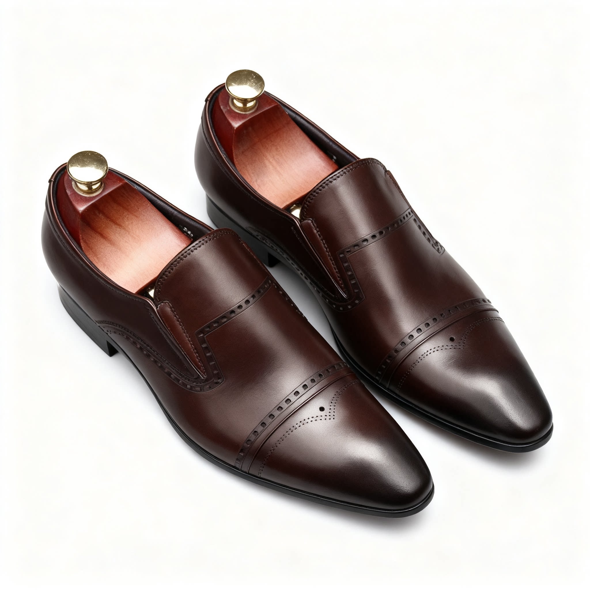 Men's Cap - toe Brogue Loafers: Stylish Pointed Toe Wedding Dress Shoesyes
