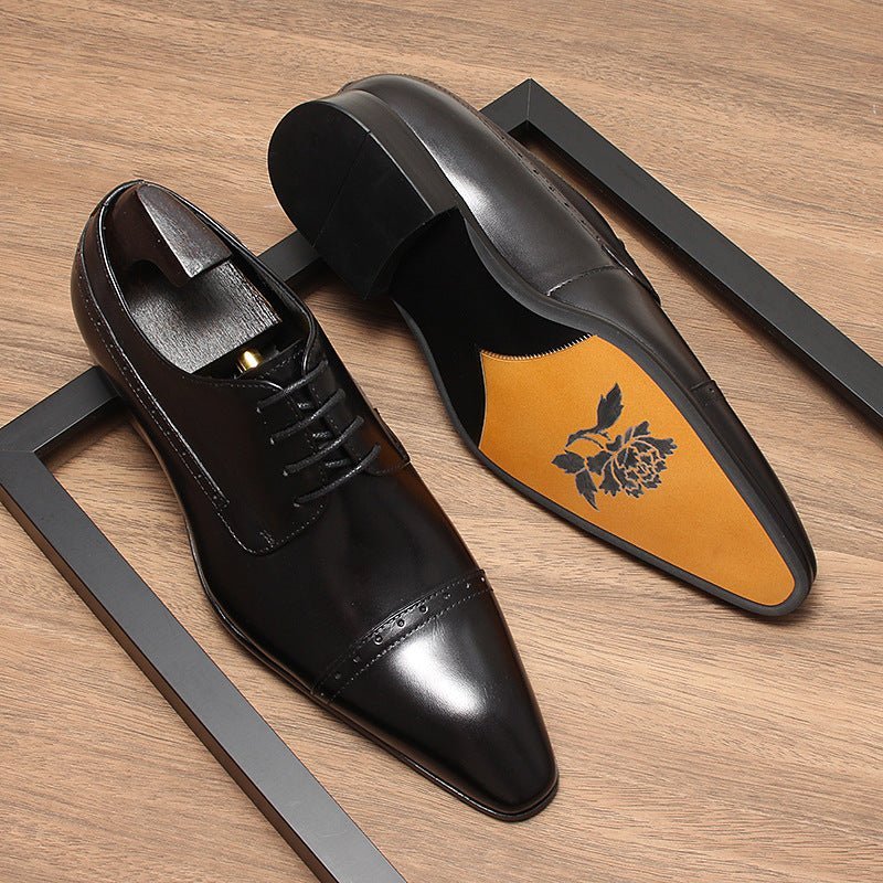 Men's Cap Toe Derby Shoes: Stylish Wedding Formal Dress Shoesyes