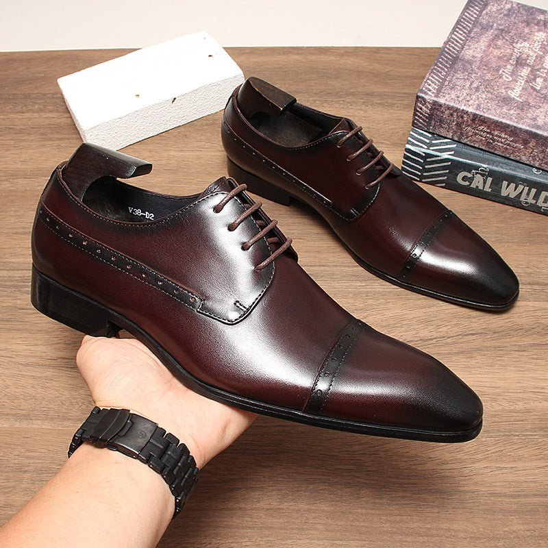 Men's Cap Toe Derby Shoes: Stylish Wedding Formal Dress Shoesyes