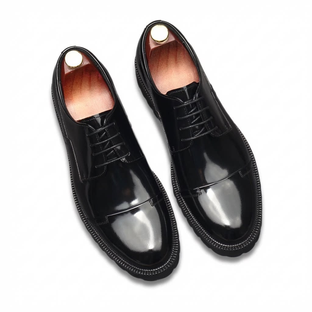 Men's Cap Toe Derby Shoes: Stylish Wedding & Groomsmen Dress Shoesyes