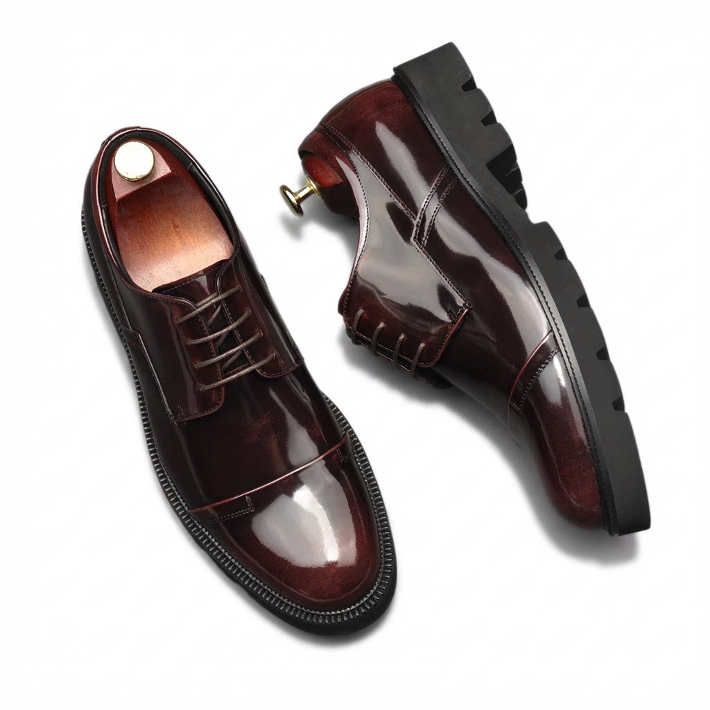 Men's Cap Toe Derby Shoes: Stylish Wedding & Groomsmen Dress Shoesyes