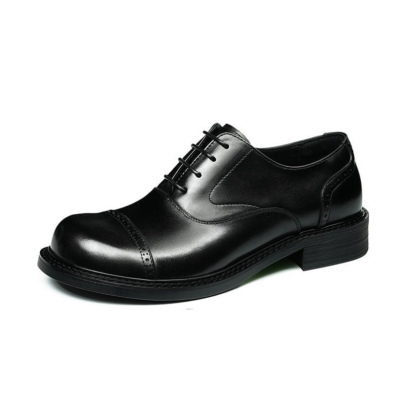 Men's Cap Toe Leather Oxford Dress Shoes | Black & Brownyes