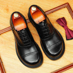 Men's Cap Toe Leather Oxford Dress Shoes | Black & Brownyes