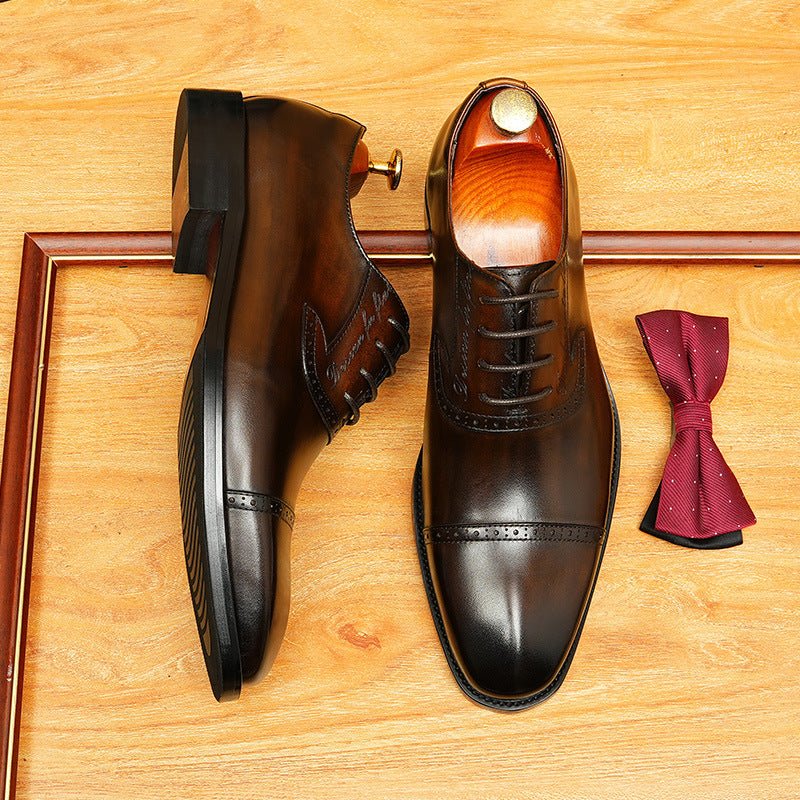 Men's Cap Toe Oxford Dress Shoes | Luxury Groom Formalwearyes